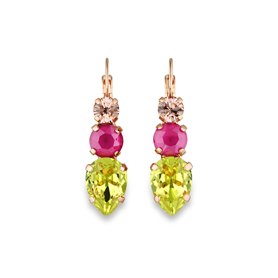 Chanelle Lime Green Earrings - Crystal Dangle Earrings