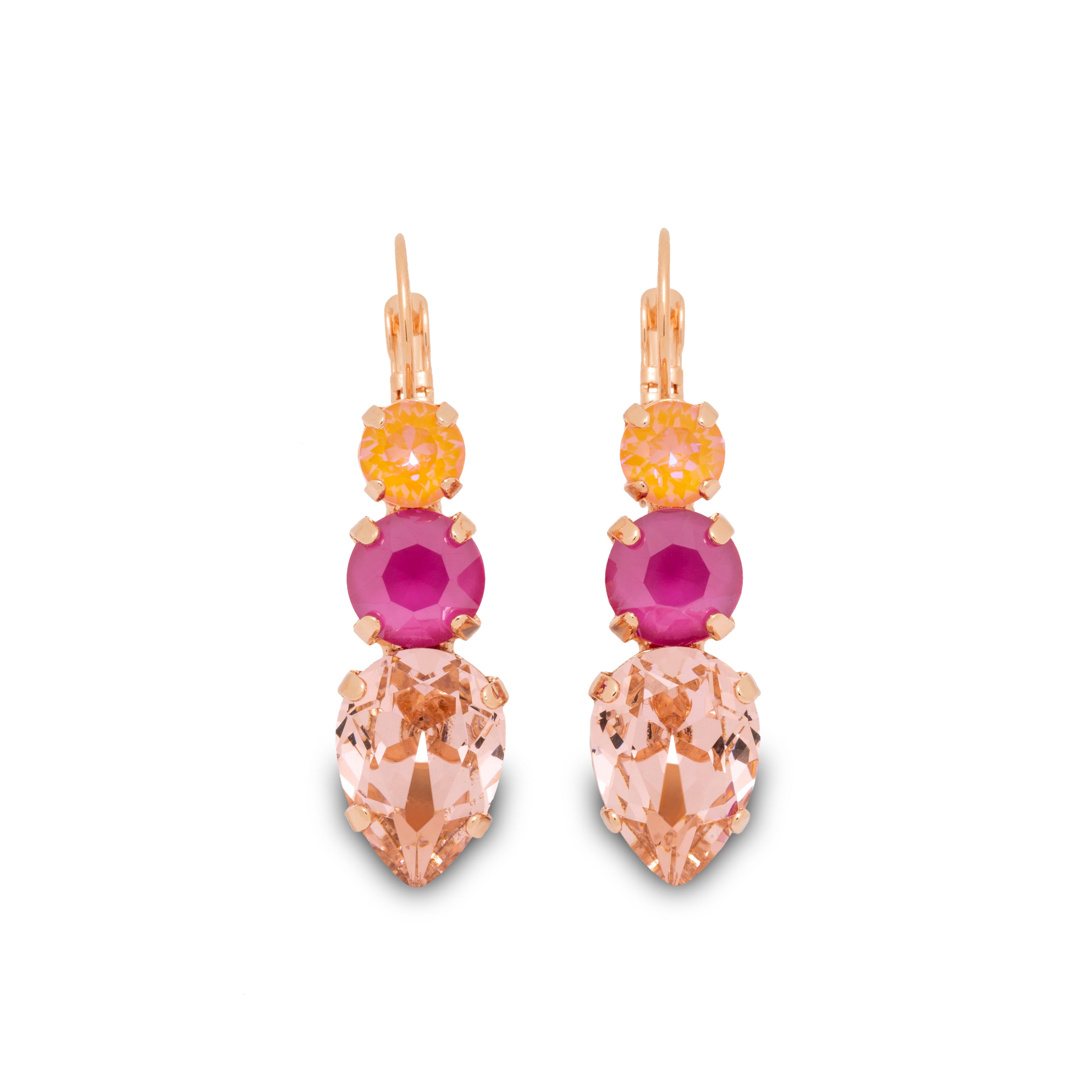 Pink crystal statement earrings Australia French Attic