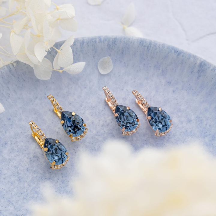 Vivienne Denim Blue Crystal Earrings