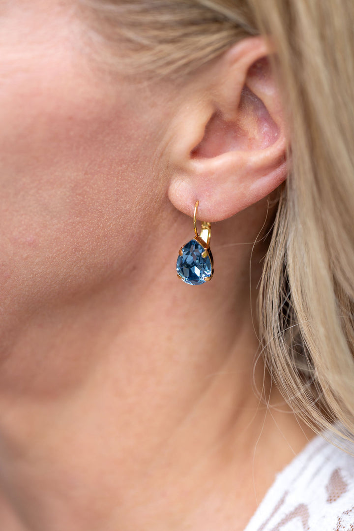 Adele Denim Blue Crystal Earrings