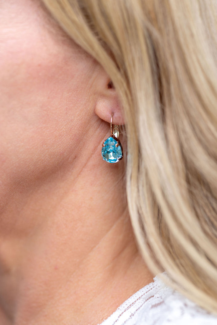 Adele Aqua Blue Crystal Earrings
