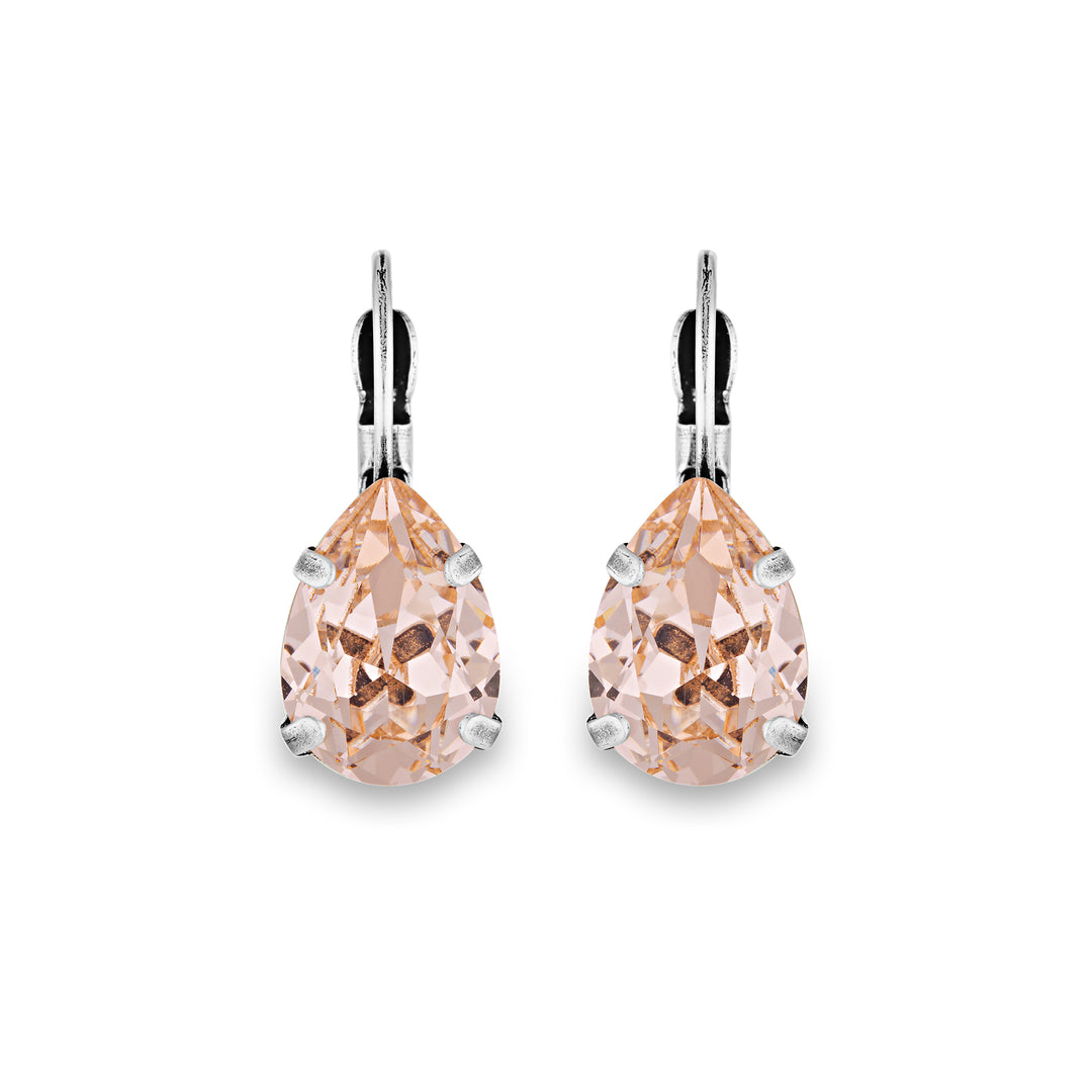 Adele Earrings Vintage Rose Pink Teardrop Crystal Earrings