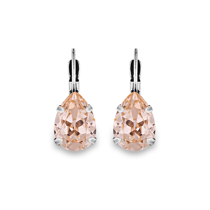 Adele Earrings Vintage Rose Pink Teardrop Crystal Earrings