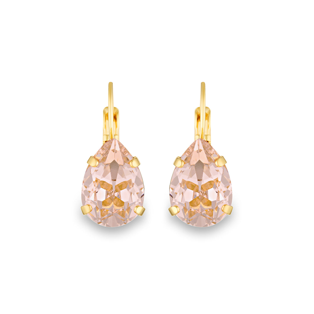 Adele Earrings Vintage Rose Pink Teardrop Crystal Earrings
