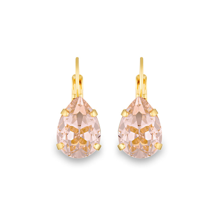 Adele Earrings Vintage Rose Pink Teardrop Crystal Earrings