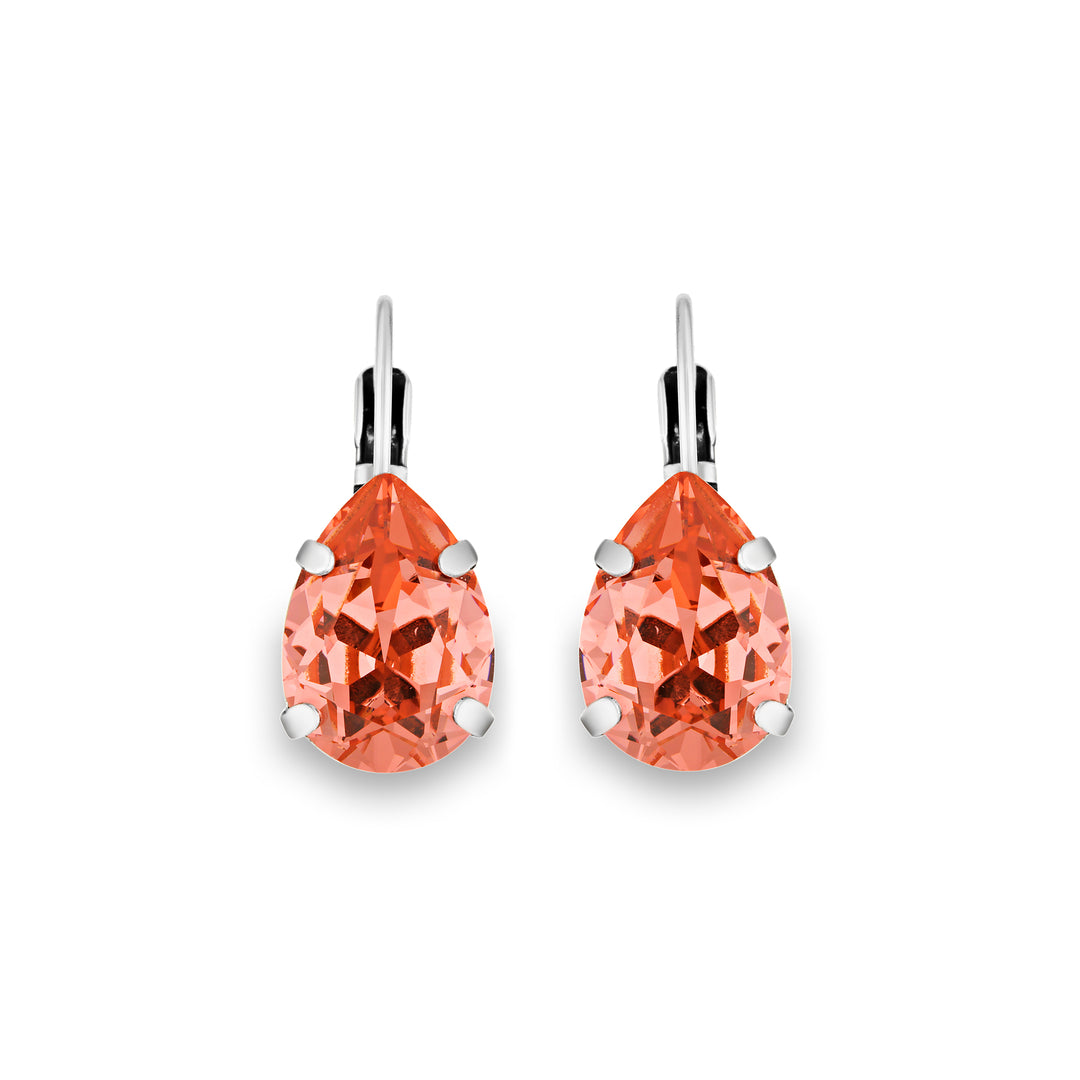 Adele Rose Peach Teardrop Crystal Earrings