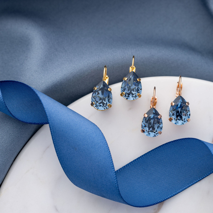 Adele Denim Blue Crystal Earrings