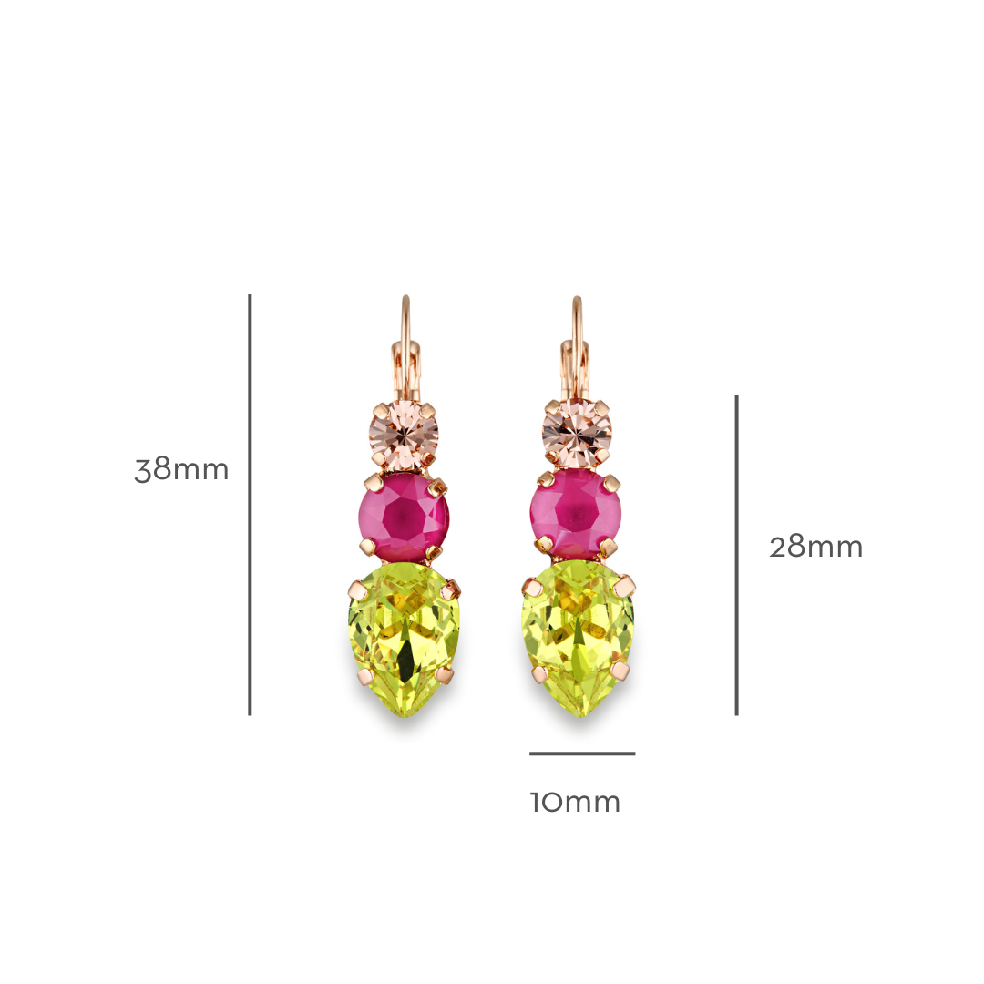 Chanelle Lime Green Earrings - Crystal Dangle Earrings