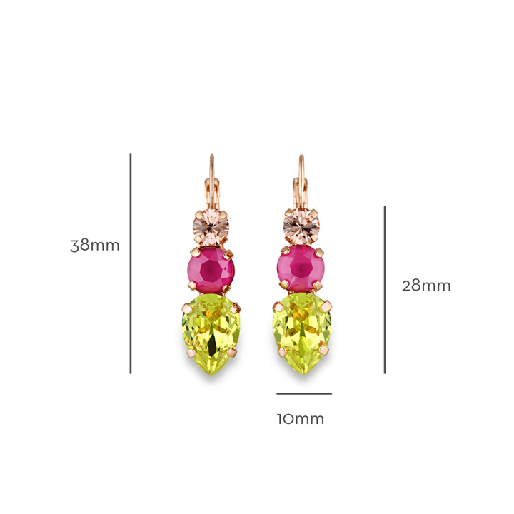 Chanelle Lime Green Earrings - Crystal Dangle Earrings