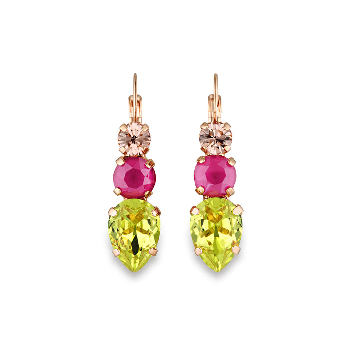 Chanelle Lime Green Earrings - Crystal Dangle Earrings