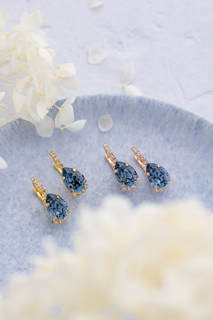 Vivienne Denim Blue Crystal Earrings