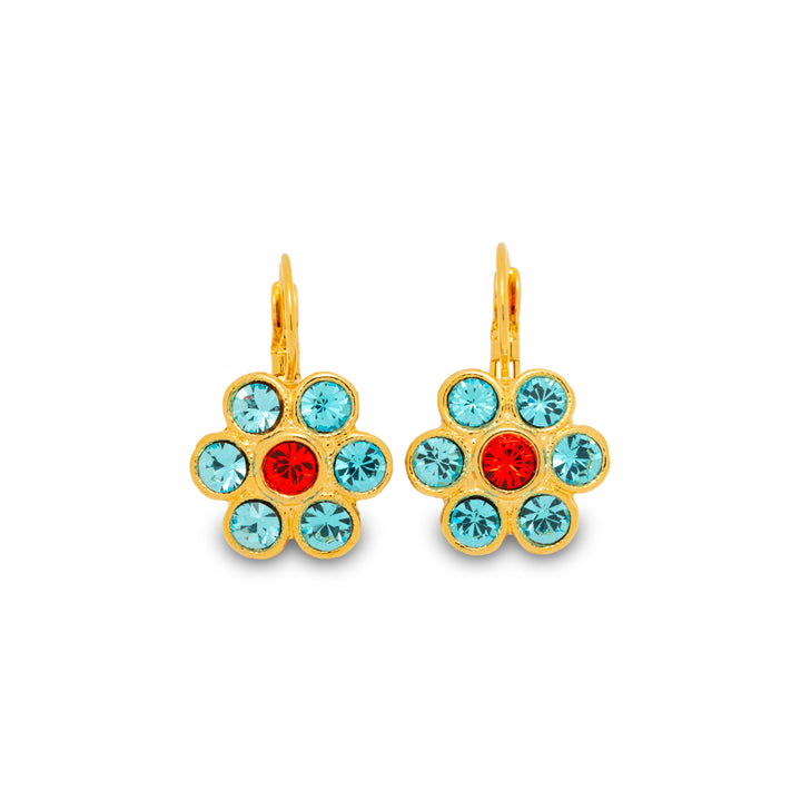 Fleur Earrings Aqua
