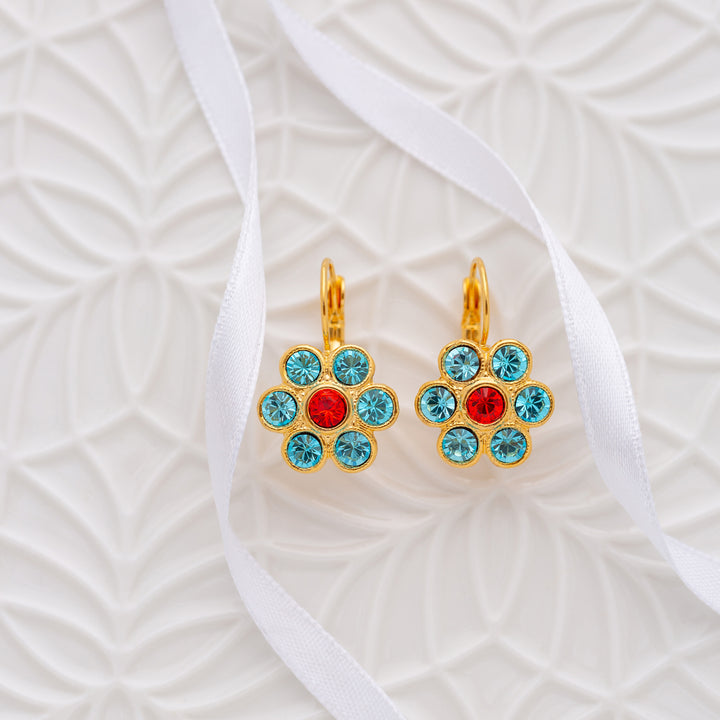 Fleur Earrings Aqua