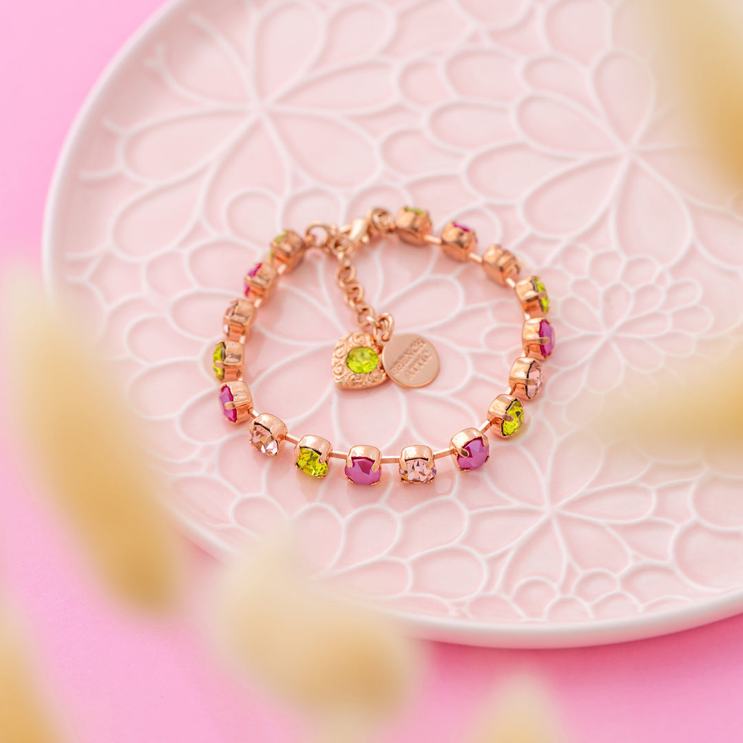 Australian bracelet in pink and citrus crystals