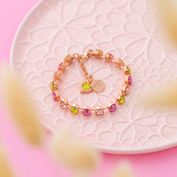 Australian bracelet in pink and citrus crystals