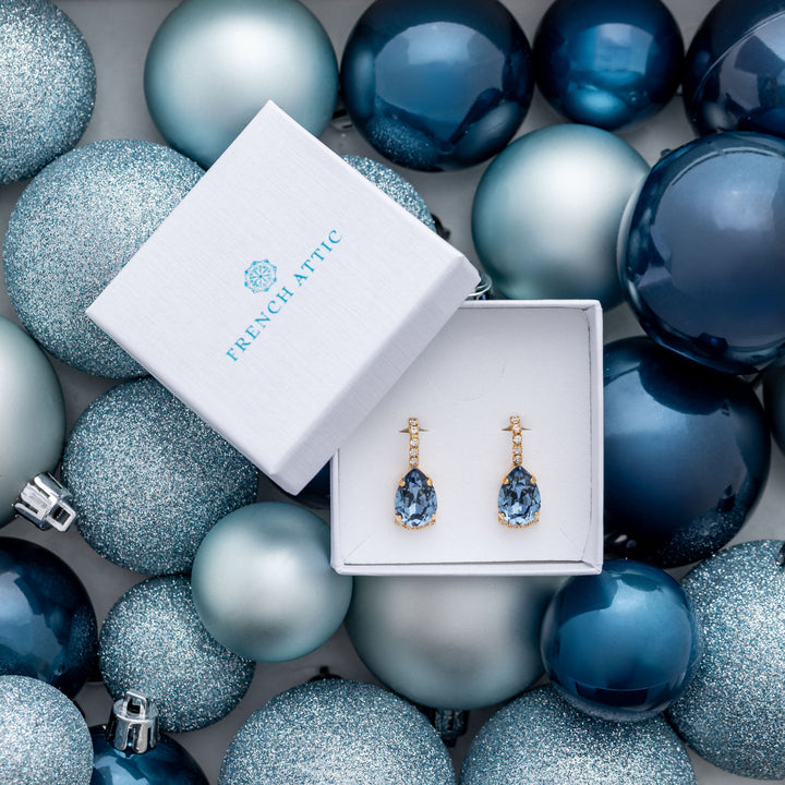 Vivienne Denim Blue Crystal Earrings