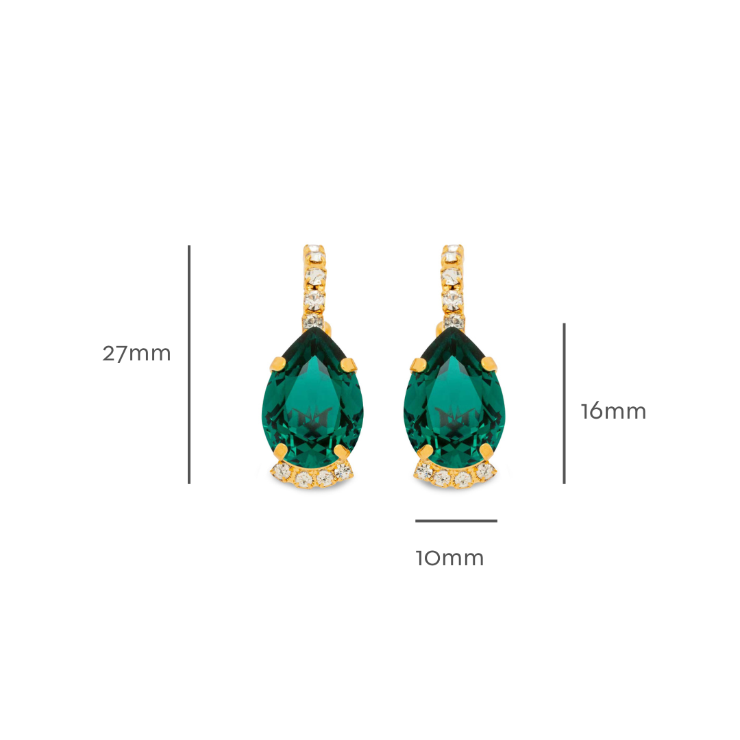 Vivienne Emerald Crystal Earrings