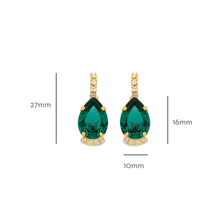 Vivienne Emerald Crystal Earrings